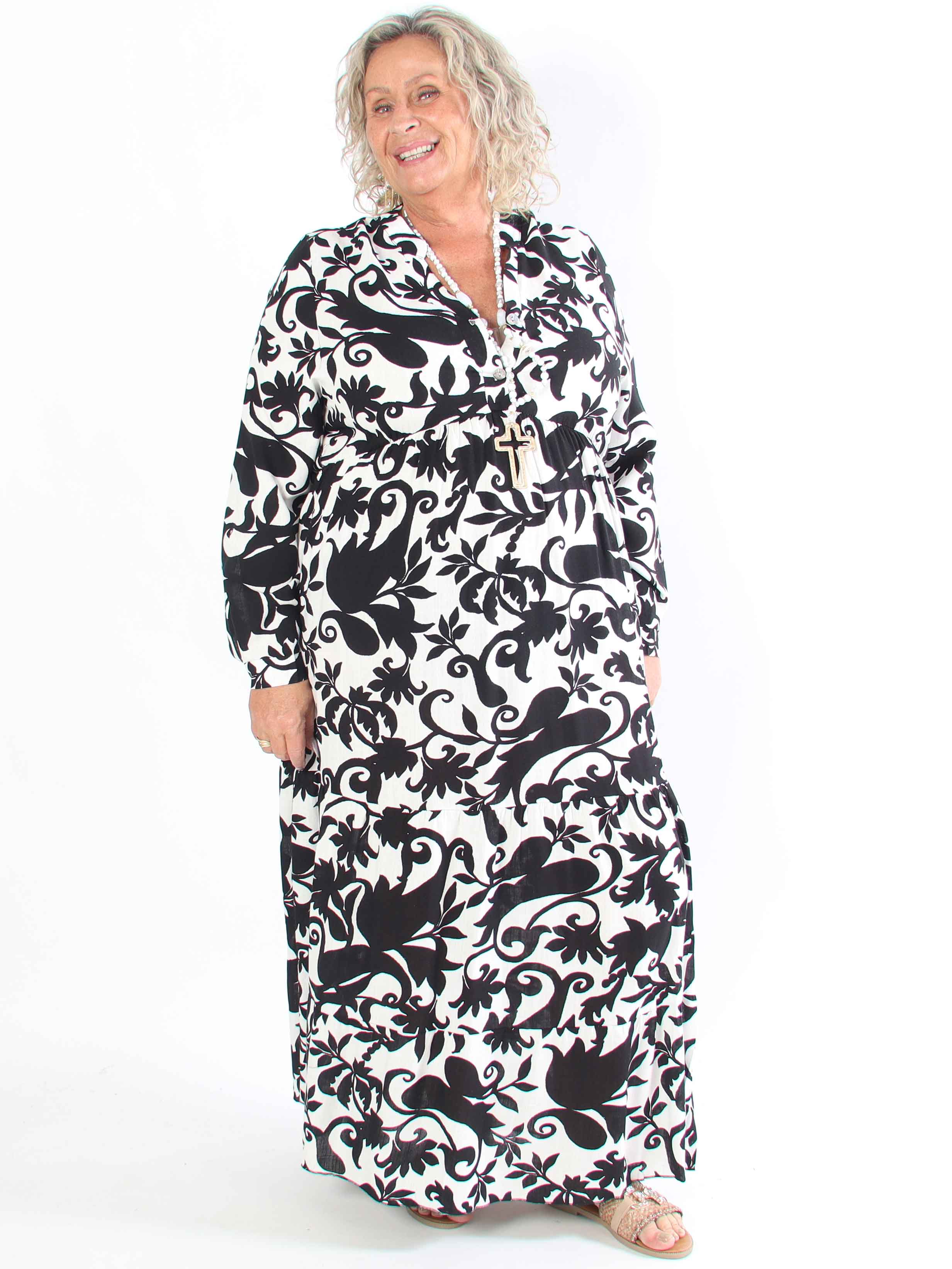 Tasha - Plus size sommerkjole i viskose med blomsterprint